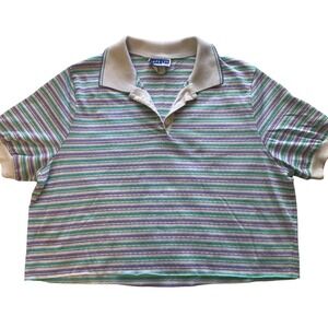 Vintage Cape Cod Sportswear Cropped Polo Shirt Women's Small Short Sleeve Preppy